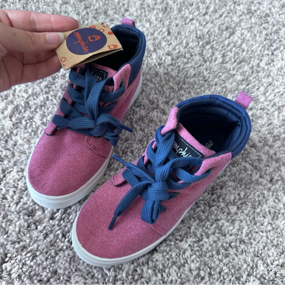 NWT Oomphies pink and blue high top kids girls sneakers shoes